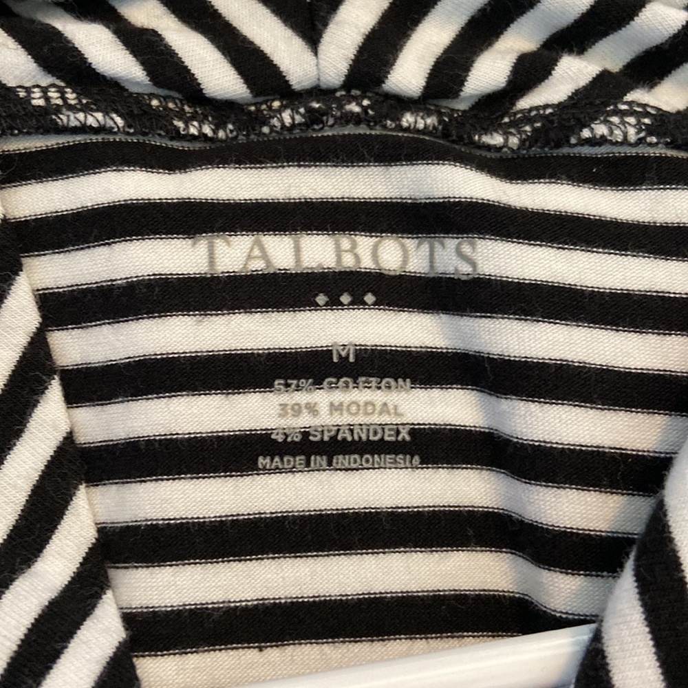 Talbots long sleeve striped v neck top shirt blouse size m medium - Picture 3 of 4